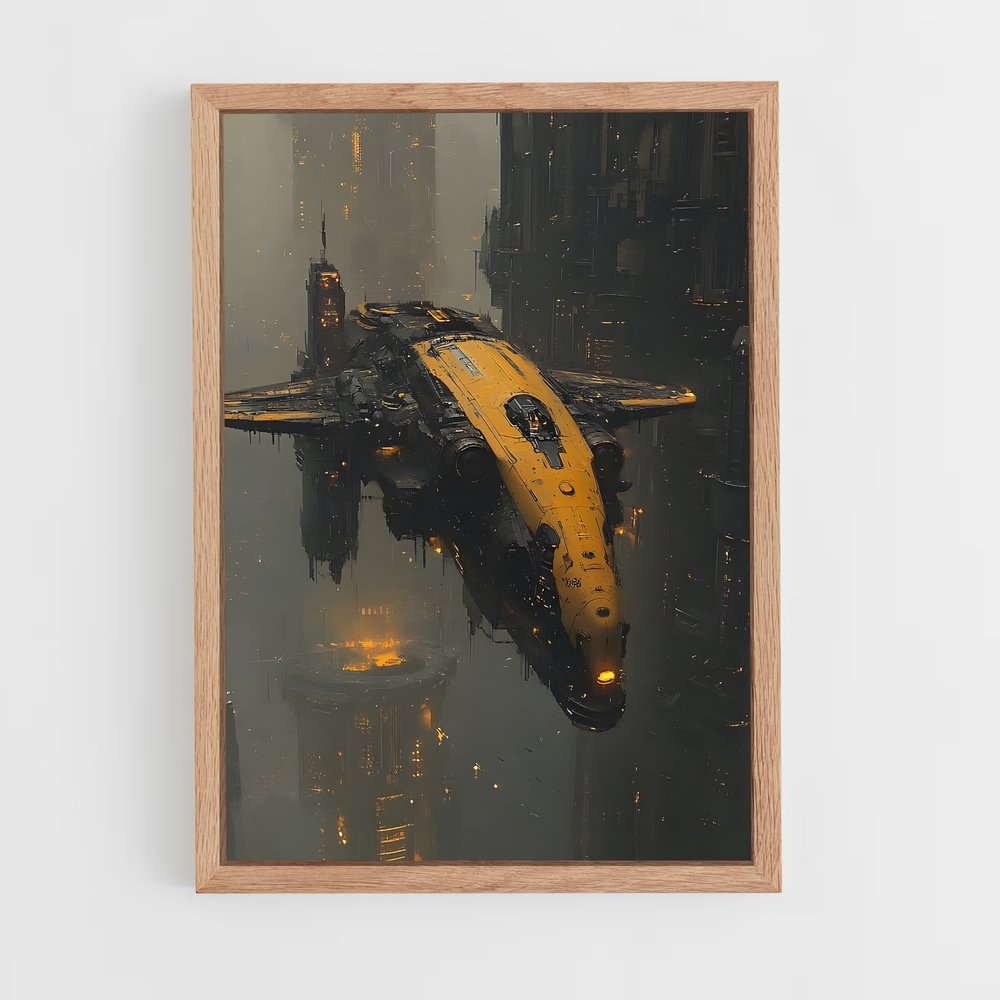 Poster Voyage Jaune – affiche Art spatial (vue 4)